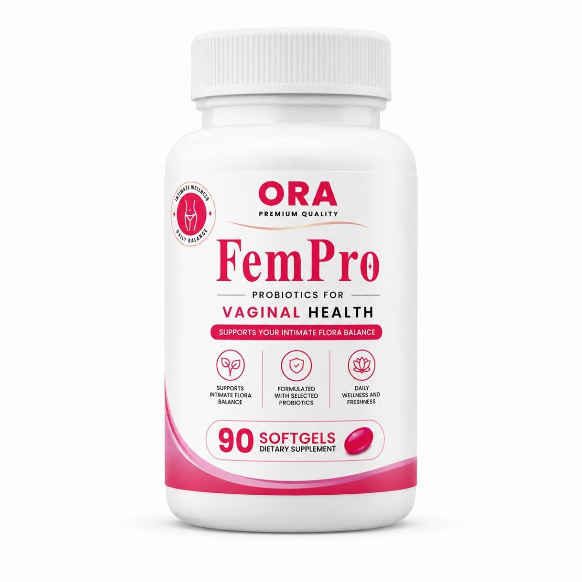ORA Fem Pro – Probióticos para el Equilibrio Íntimo Femenino (90 Softgels)