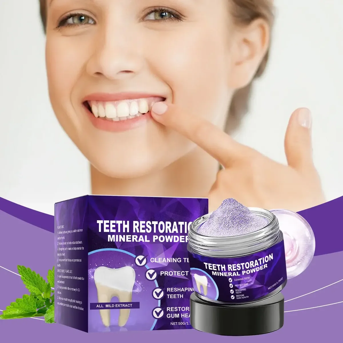 Polvo Blanqueador & Cuidado Dental | Aura Vital Ve