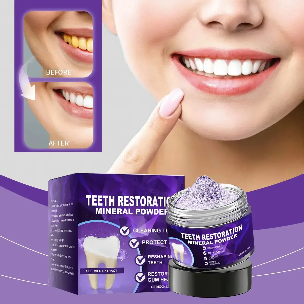 Polvo Blanqueador & Cuidado Dental | Aura Vital Ve