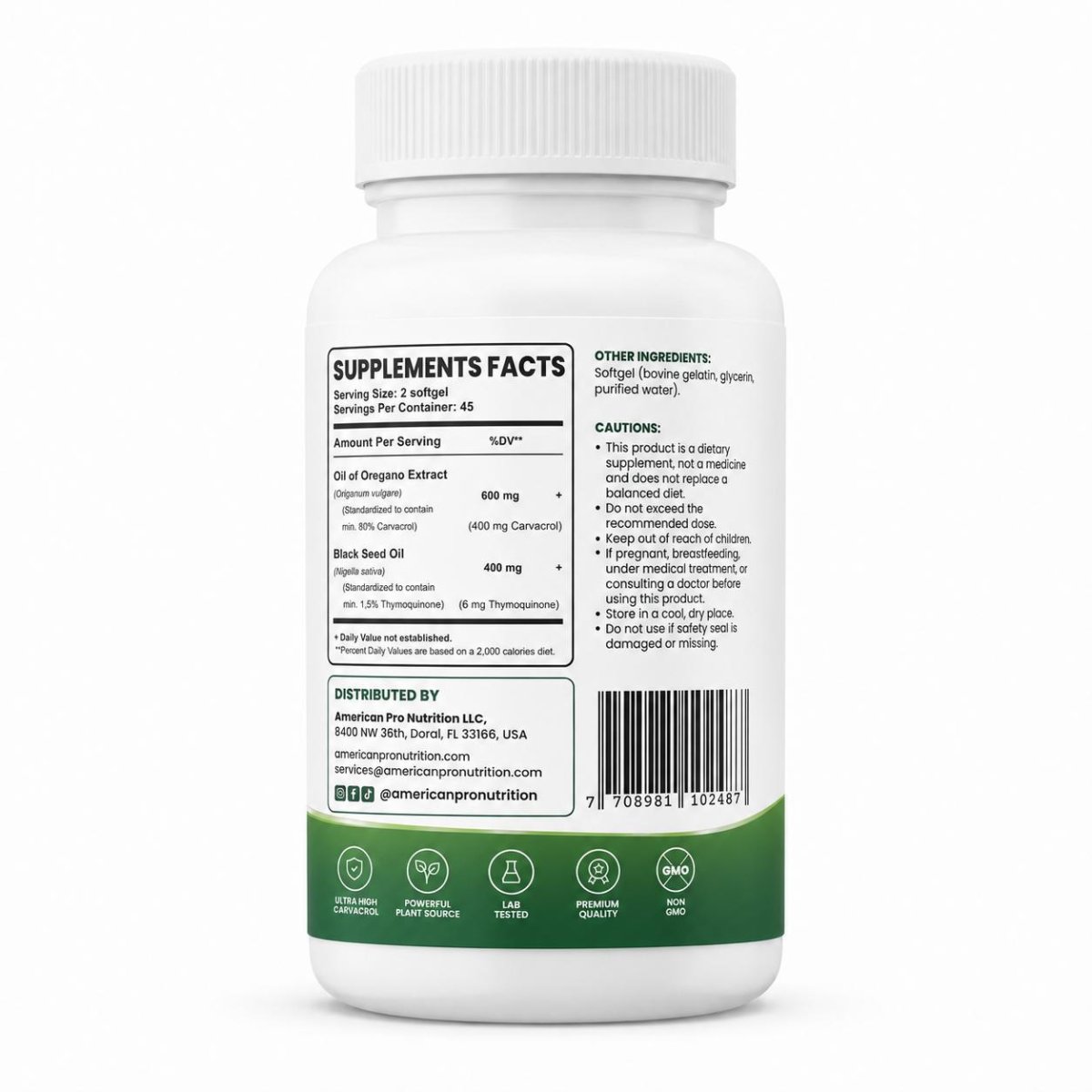 🌿 ORA Aceite de Orégano + Black Seed Oil (90 Softgels) | Aura Vital Ve