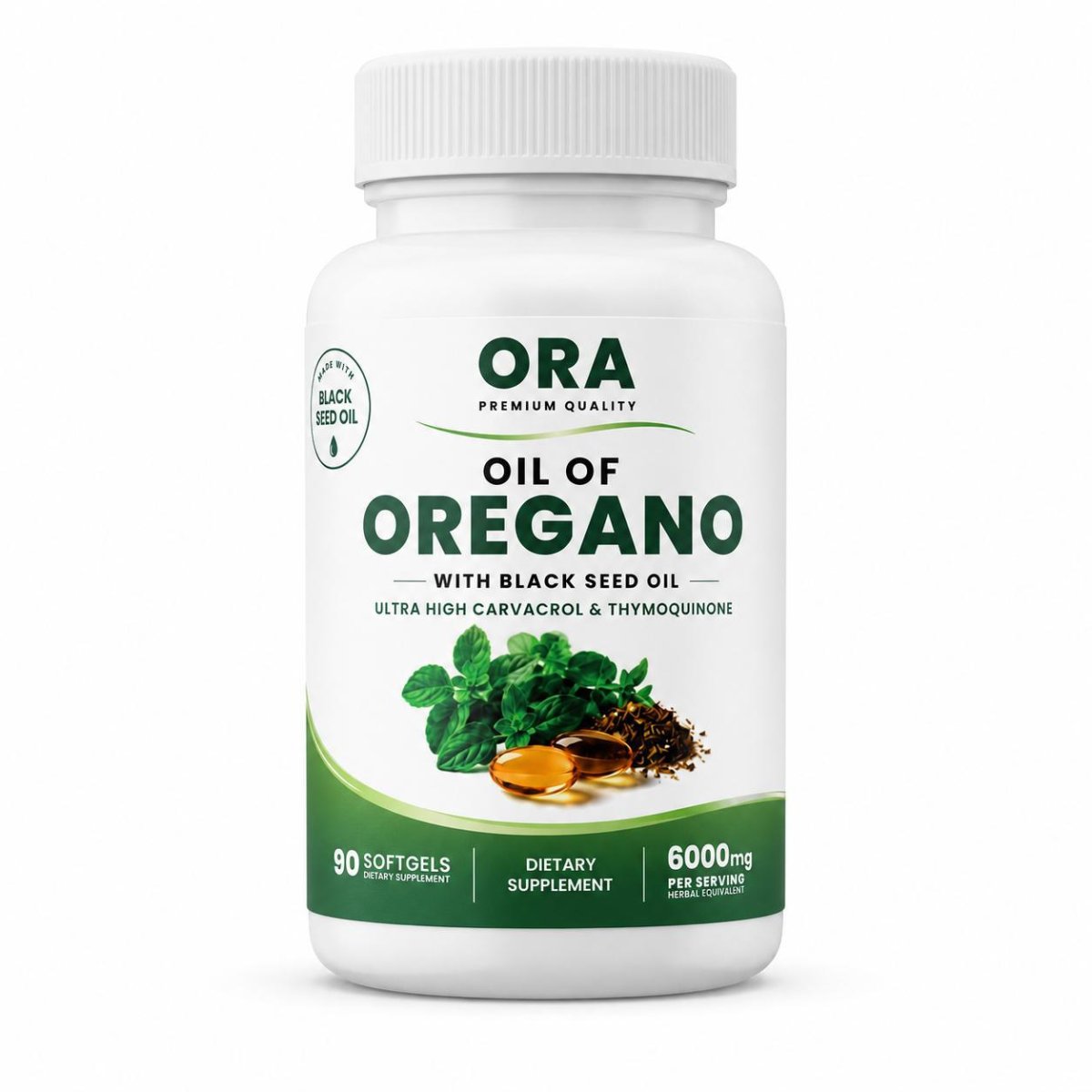 🌿 ORA Aceite de Orégano + Black Seed Oil (90 Softgels) | Aura Vital Ve