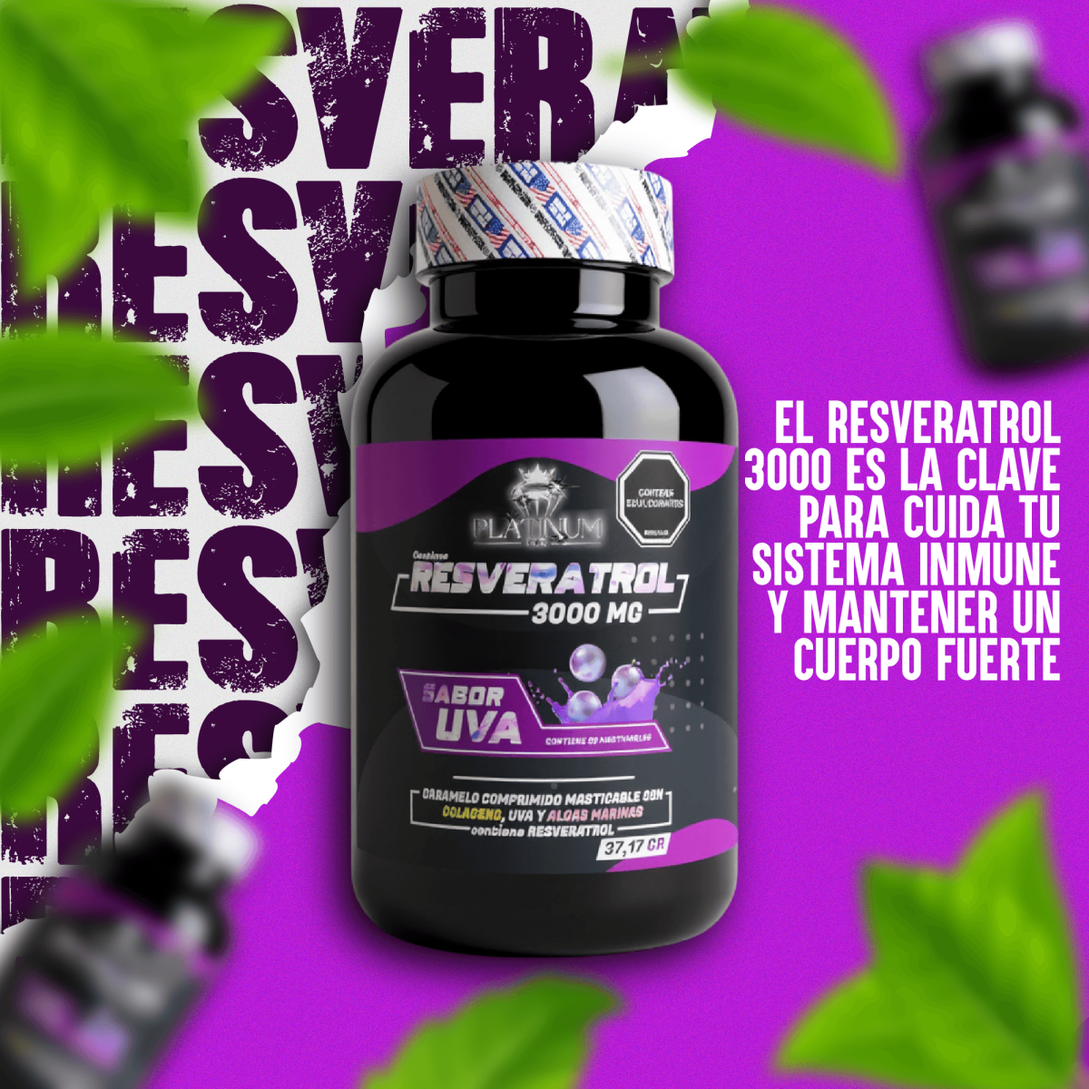 🍇 Resveratrol Platinum 3000 mg | Aura Vital Ve